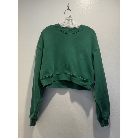 SET Active Tops - SET ACTIVE Women’s Size Small Pullover Bright Green Cropped Sweatshirt Sweater